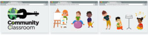 Header image of kids engaging in programming online in a browser window.