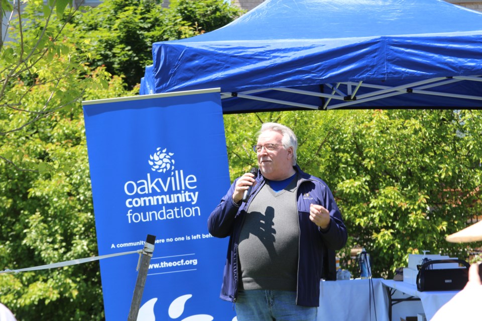 Acting Mayor Marc Grant speaks at tree planting event. Photo credit Ben Brown Oakville News